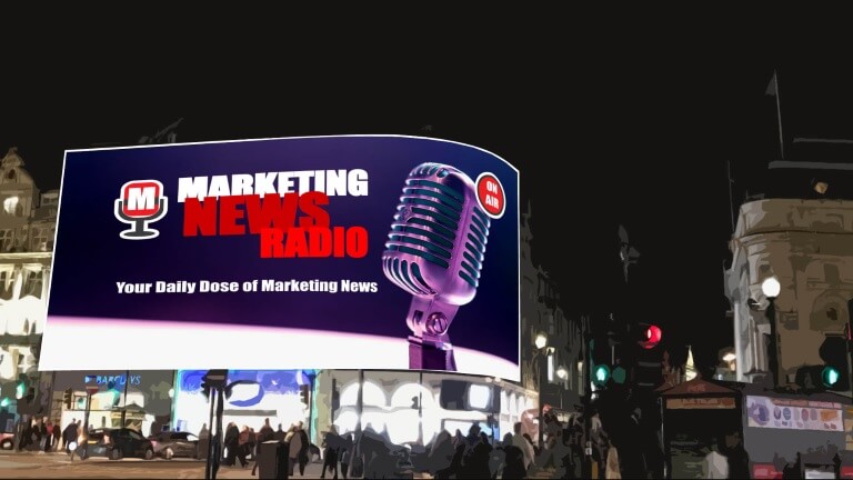 Marketing News Radio - Logo on Piccadilly Circus Billboard mobile